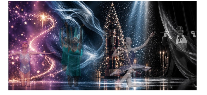 Dancers perform in a magical landscape