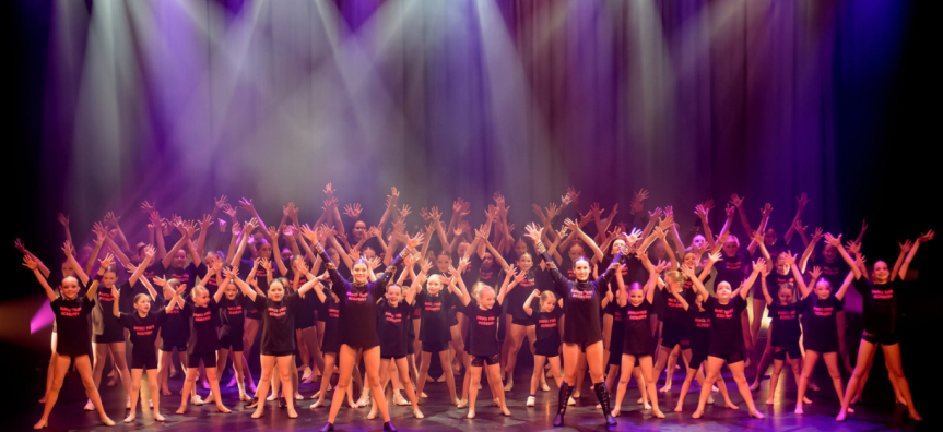A production still of Dance First Academy at their 2025 showcase